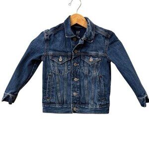 Gap Kid’s Denim Jacket Size XS 4 5 Years Jean Trucker Rigid Button Front Unisex